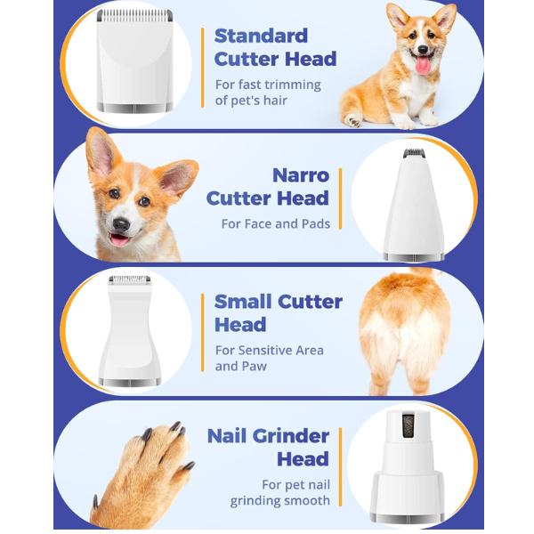 Professional 4-in-1 Pet Grooming Tool – Precise Trimming, Gentle Grinding & No Risk of Injury