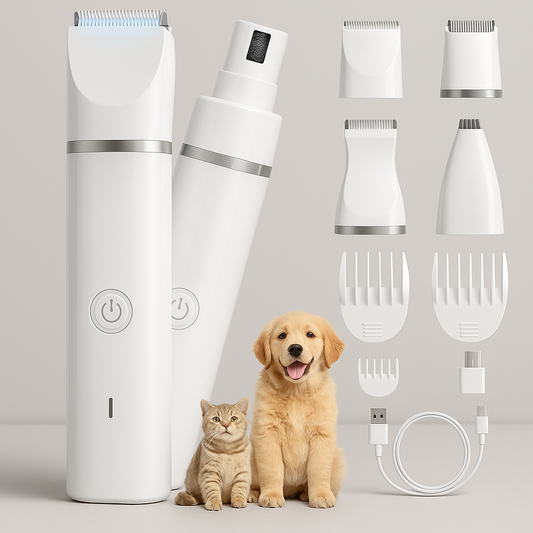Professional 4-in-1 Pet Grooming Tool – Precise Trimming, Gentle Grinding & No Risk of Injury